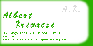 albert krivacsi business card